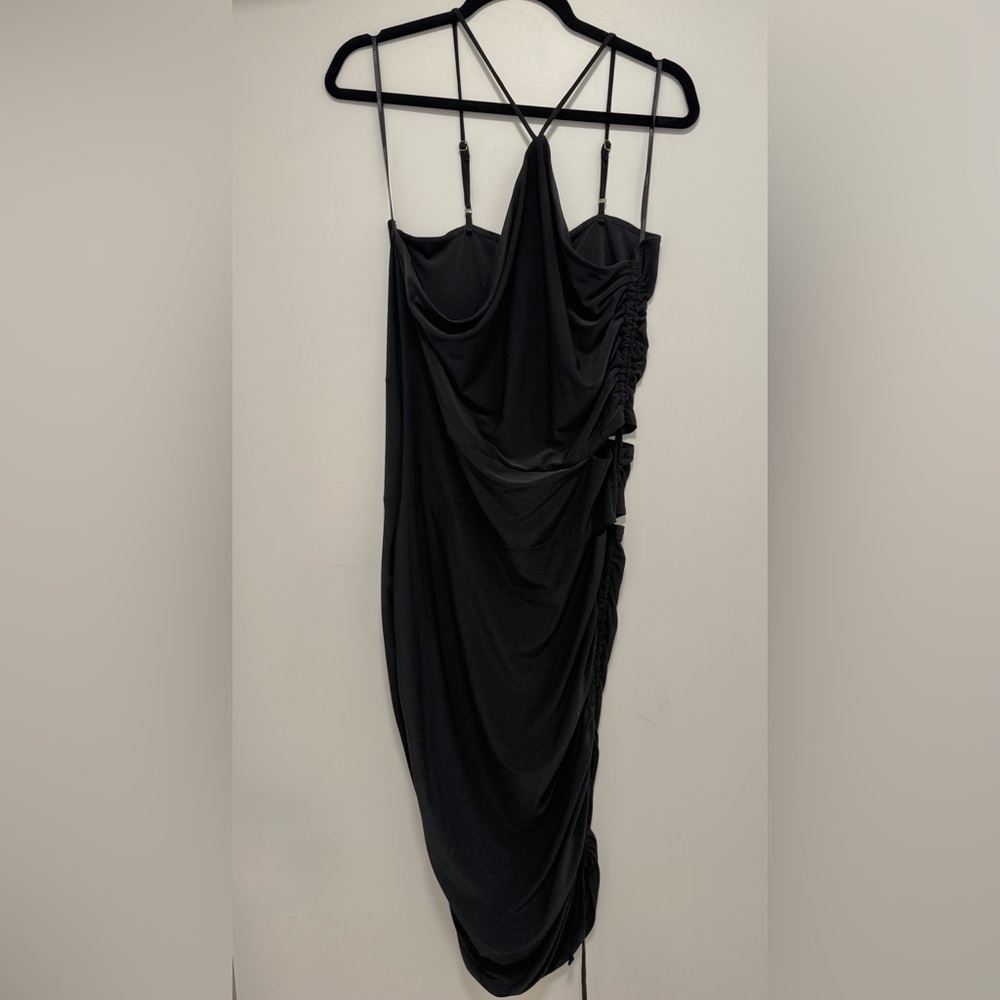 Forever 21 Black Rouched Dress